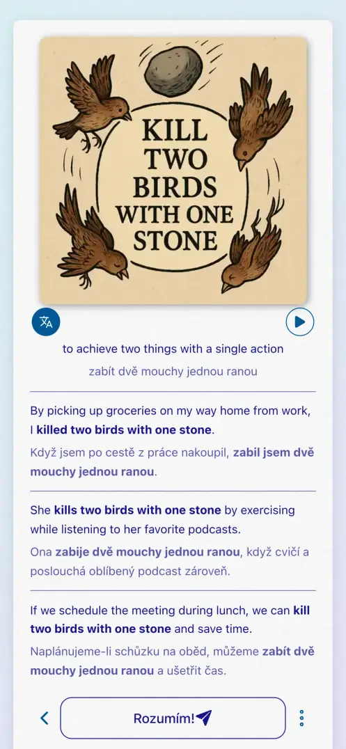 Snímek obrazovky aplikace