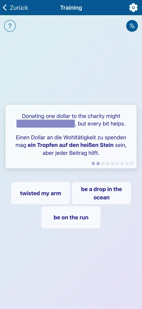 Screenshot der App