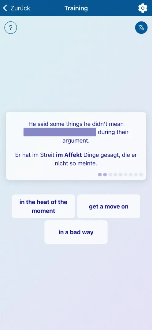 Screenshot der App