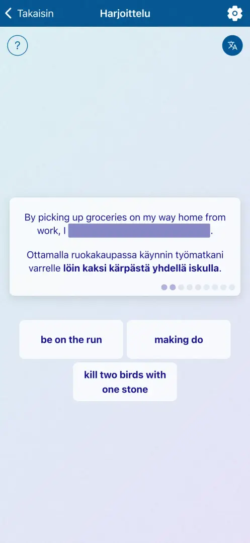 Sovelluksen kuvakaappaus