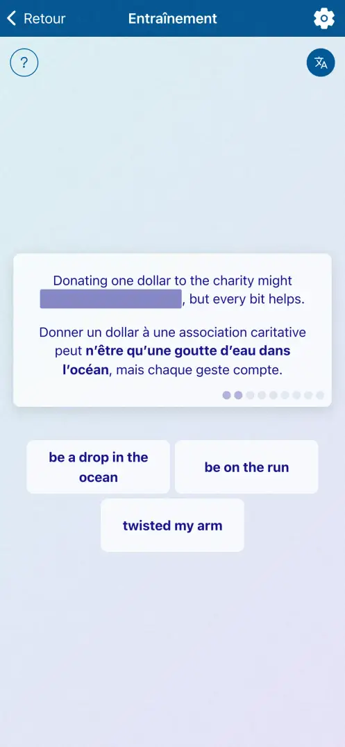 Capture d’écran de l’application