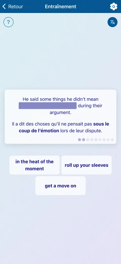 Capture d’écran de l’application