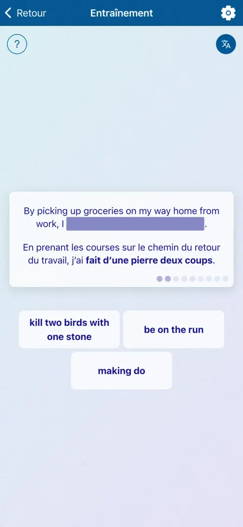 Capture d’écran de l’application