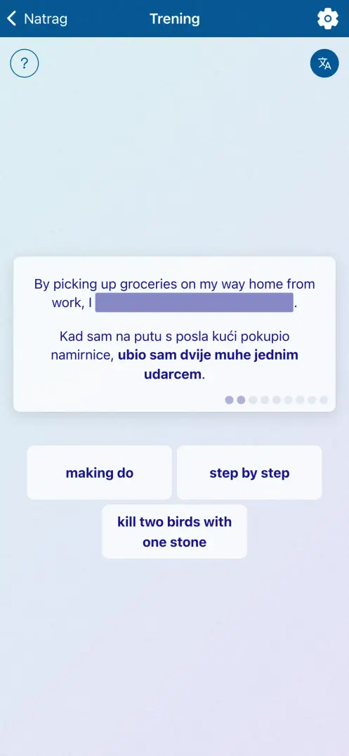 Snimka zaslona aplikacije