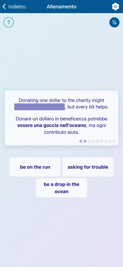 Schermata dell'app
