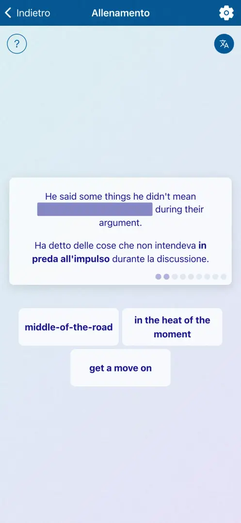 Schermata dell'app