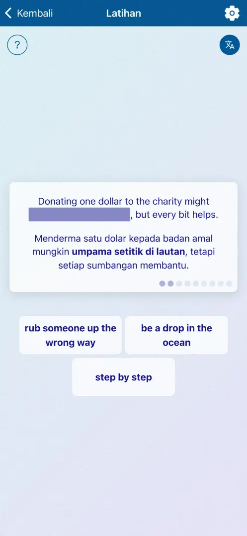 Tangkapan skrin aplikasi