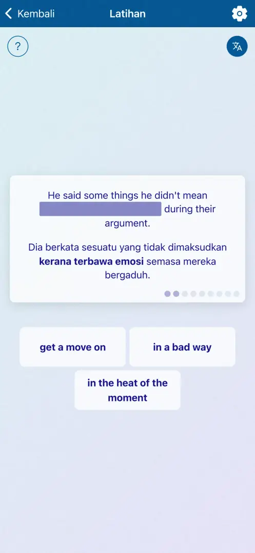 Tangkapan skrin aplikasi