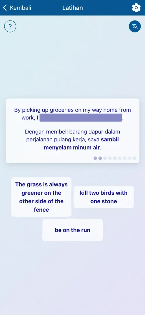 Tangkapan skrin aplikasi