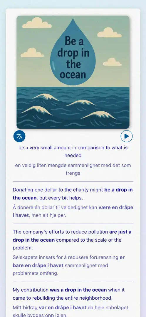 Skjermbilde av appen