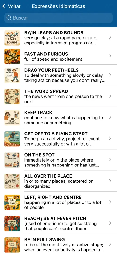Captura de ecrã do app