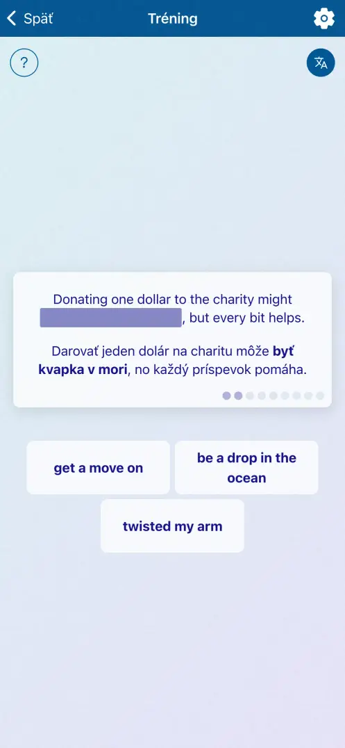 Snímka obrazovky aplikácie