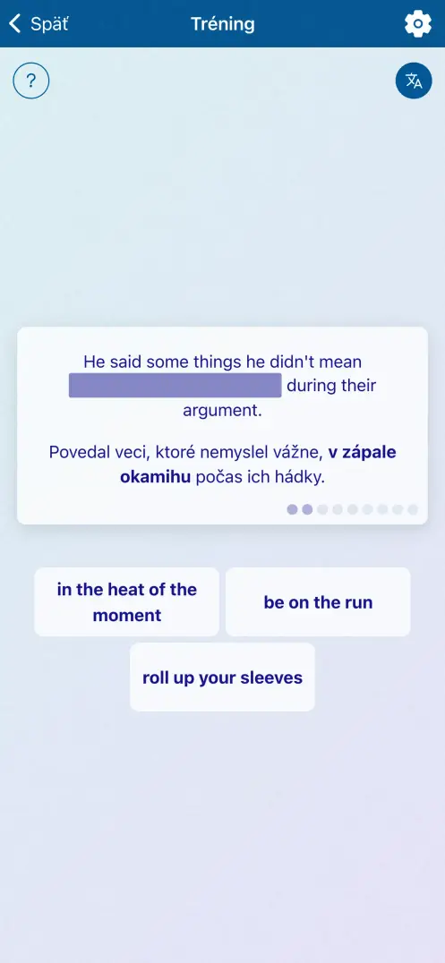 Snímka obrazovky aplikácie