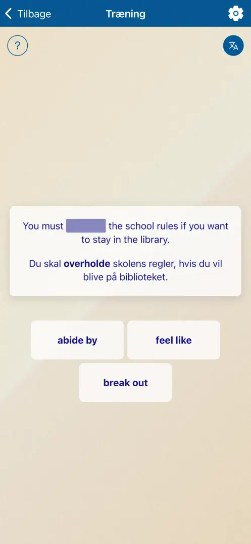 Skærmbillede af appen