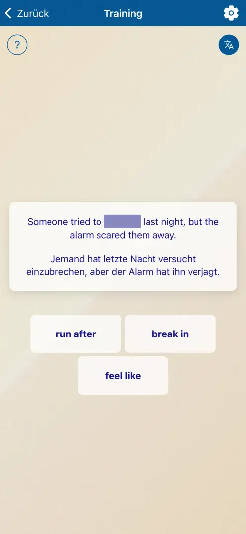Screenshot der App