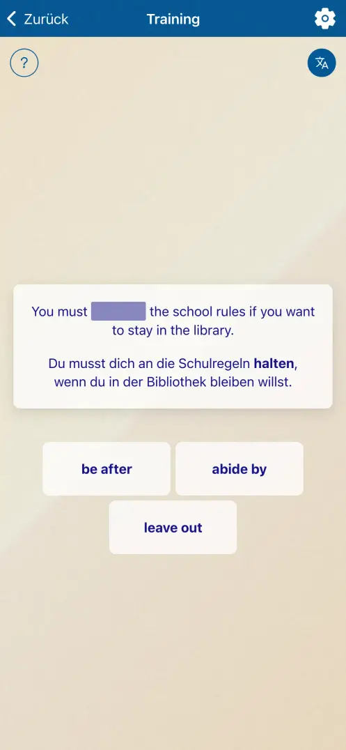 Screenshot der App