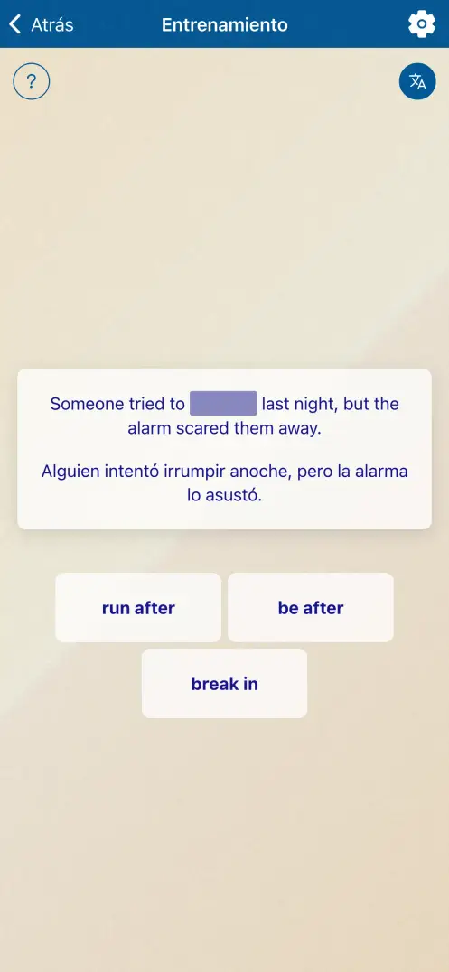 Captura de pantalla de la aplicación