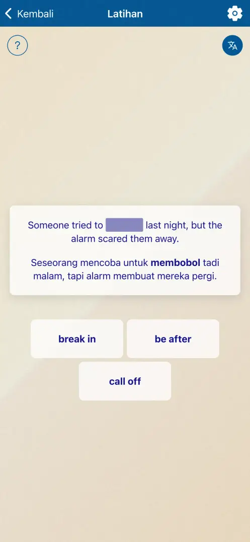 Tangkapan layar aplikasi