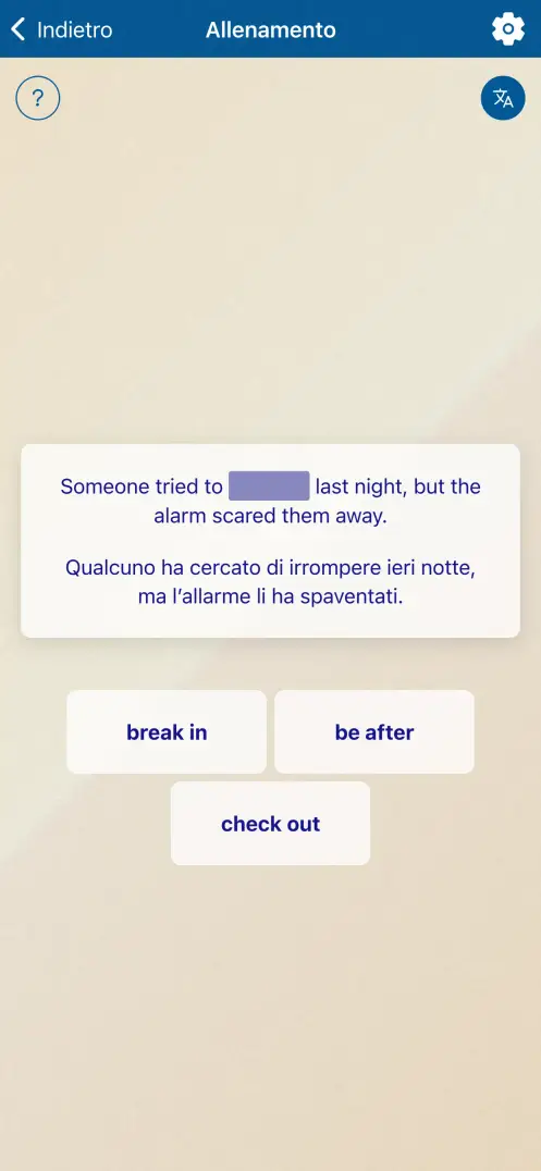 Schermata dell'app