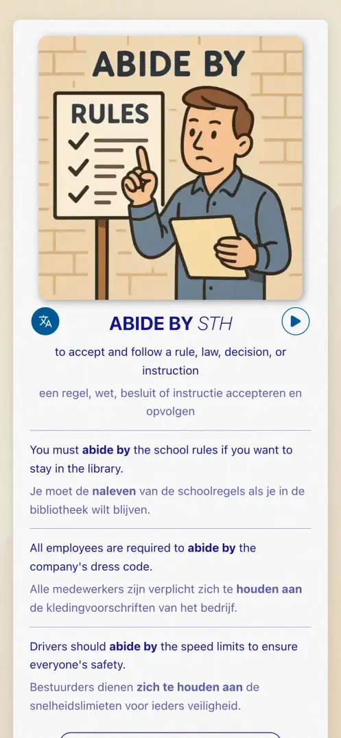 Schermafbeelding van de app